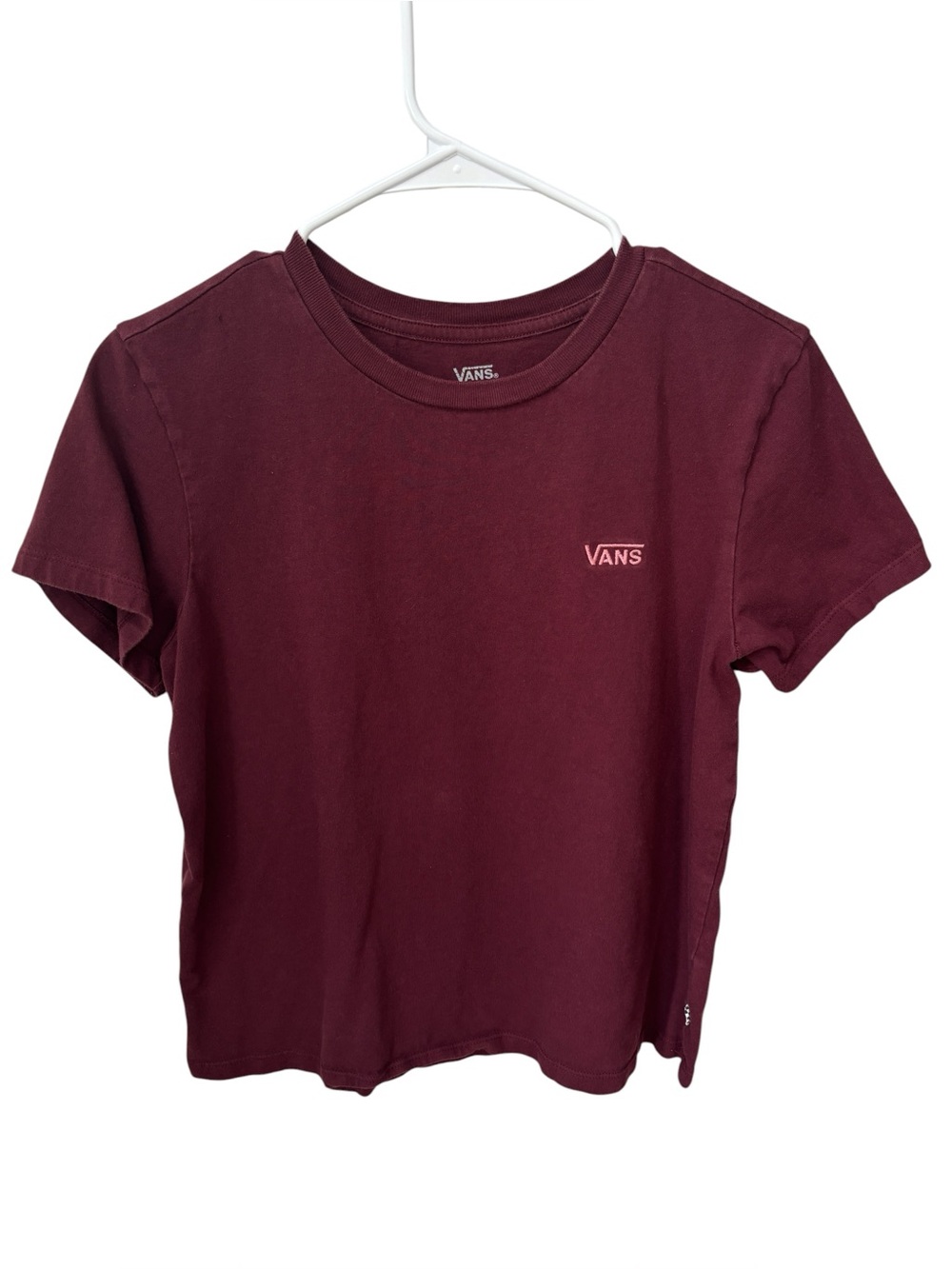 VANS Crew Neck T Shirt Women’s Size Large Burgundy Skater Hipster Streetwear